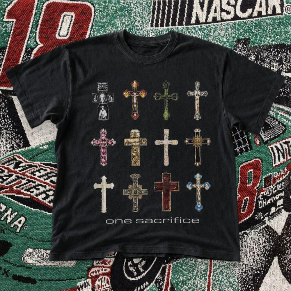 One Sacrifice Cross Graphic Tee Black Unisex